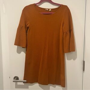 Burnt Orange Anthropologie Mini Dress.